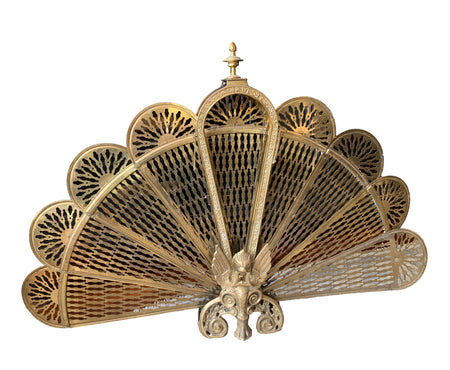 D3002 - Vintage Brass Peacock Screen